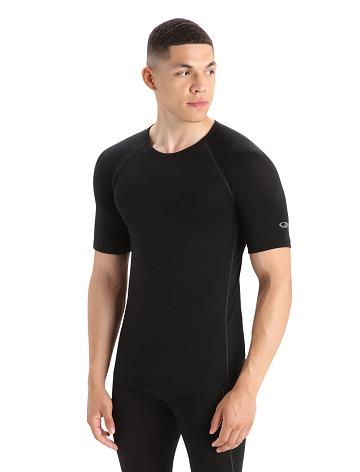 Icebreaker BodyfitZone™ Merino 150 Zone Rövid Sleeve Crewe Thermal Top Férfi Base Layers Fekete | HU 1334ILHS